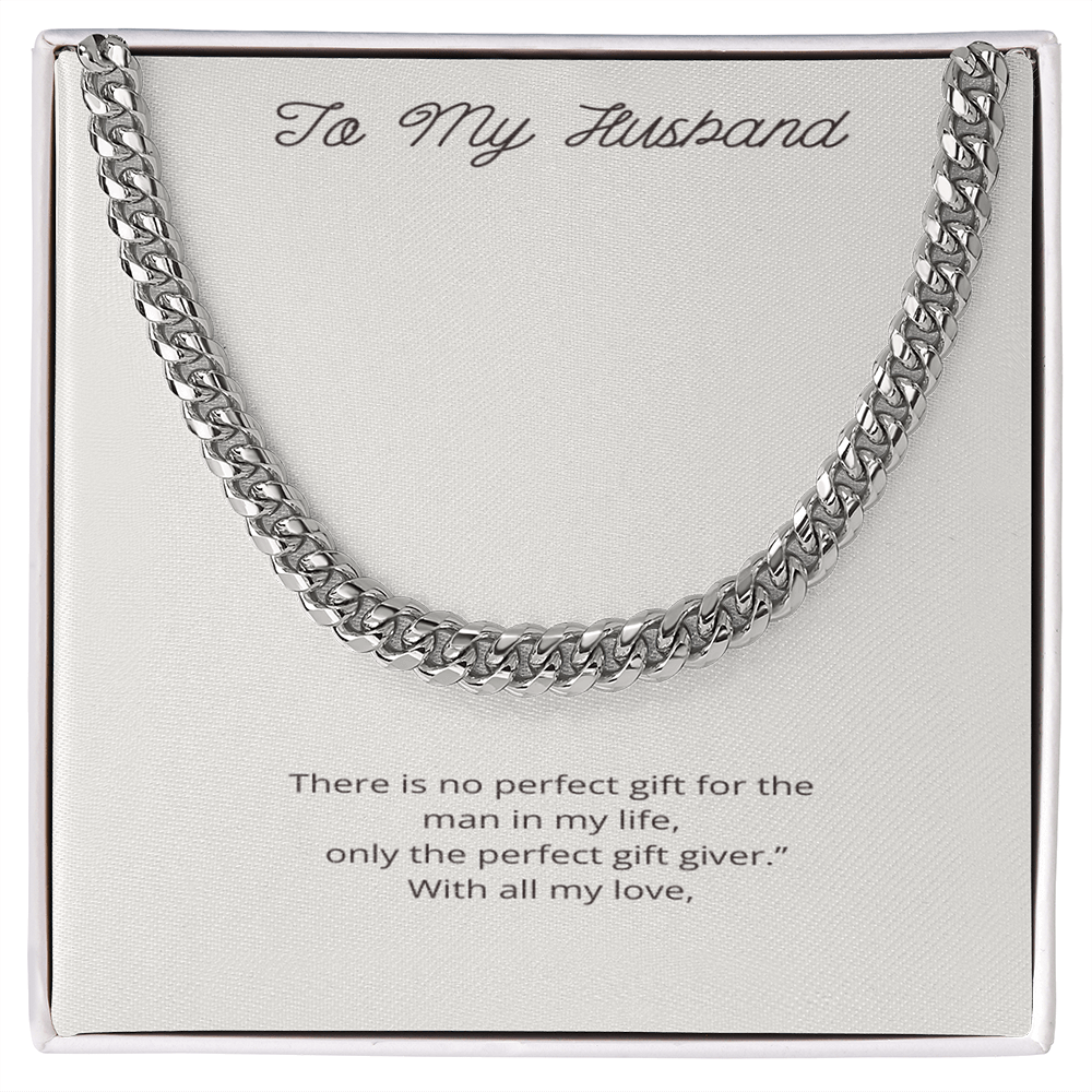 Cuban Link Chain Necklace for Husband - Luxury Gift with Romantic Card| Perfect Gift For Him