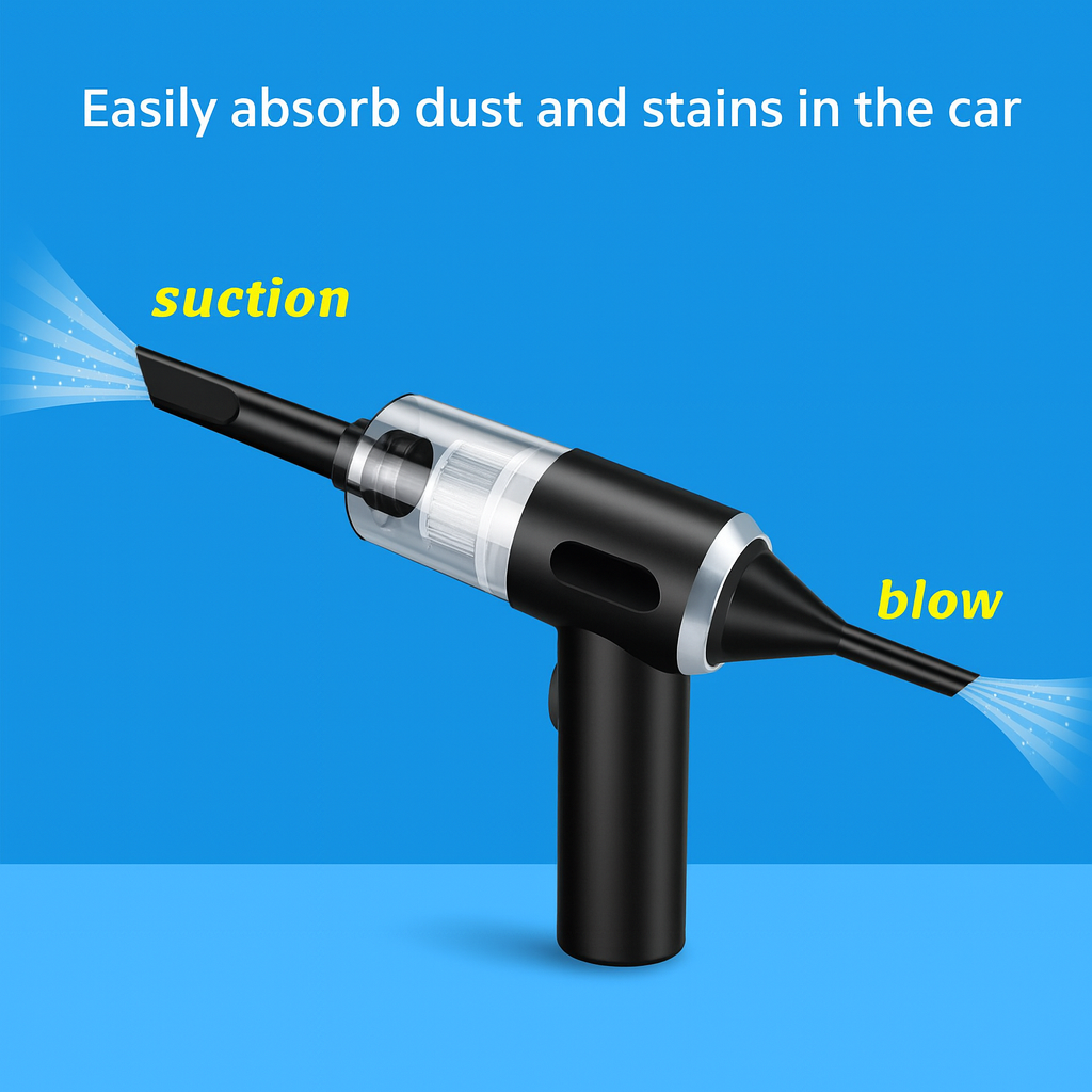 Portable Wireless Car Vacuum Cleaner- Powerful Handheld Auto Accessory