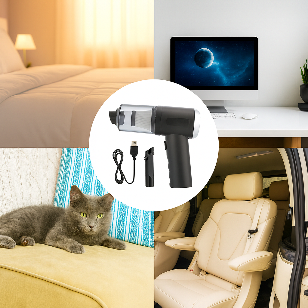 Portable Wireless Car Vacuum Cleaner- Powerful Handheld Auto Accessory