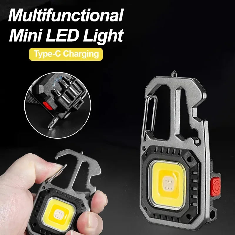 Multifunctional keychain flashlight