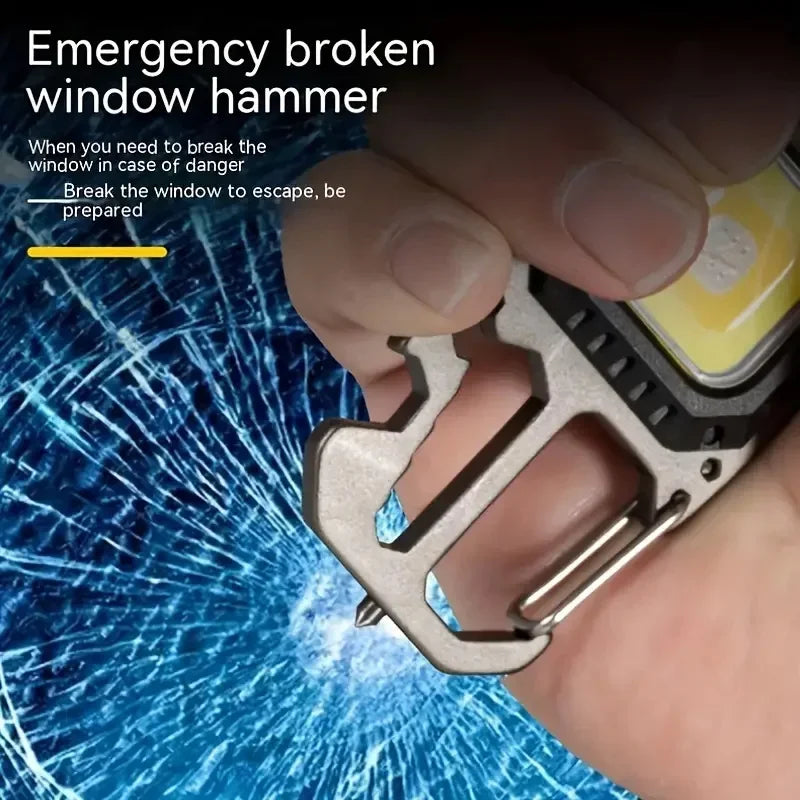 Multifunctional keychain flashlight