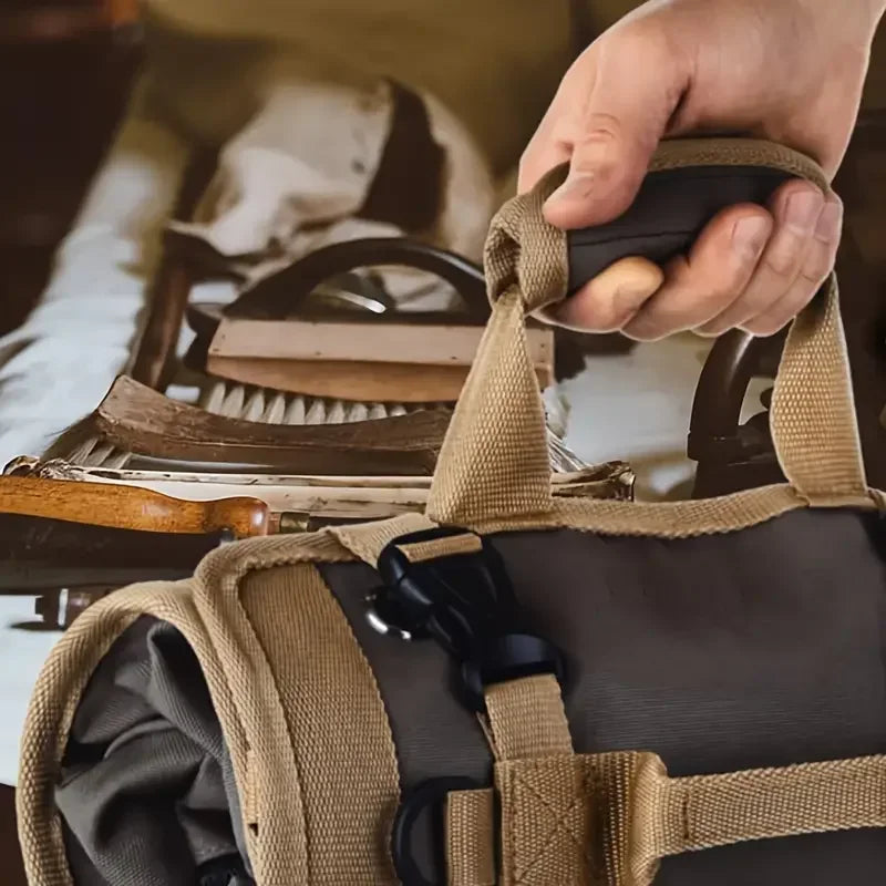 Roll-Up Canvas Tool Organizer - Heavy -Duty Multi-Function Storage Bag