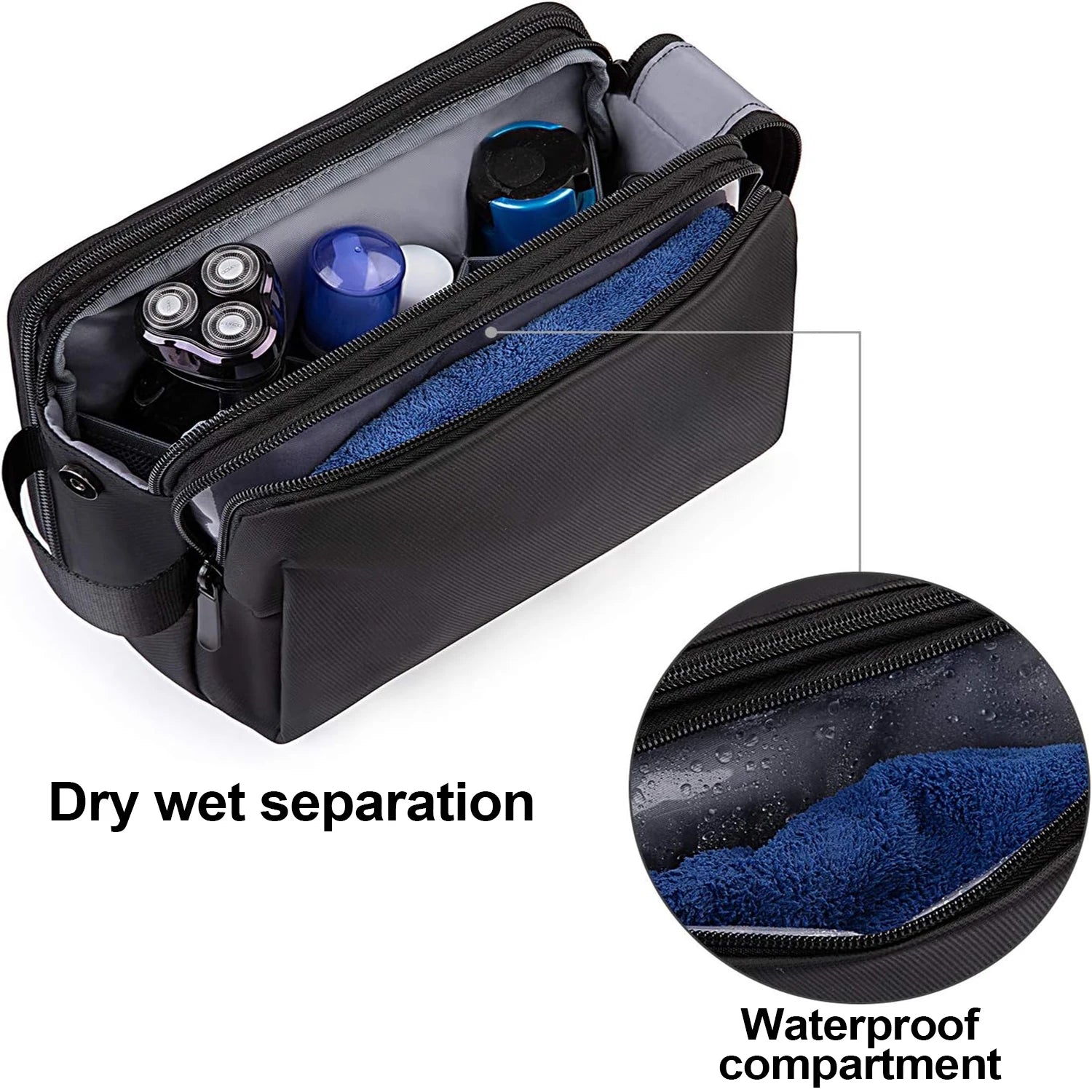 Men's Travel Toiletry Bag - Water Resistant Dopp Kit Organizer