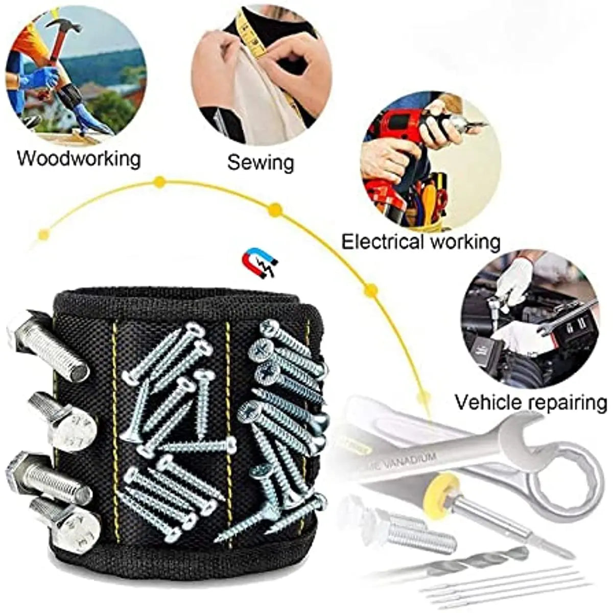 Magnetic Wrist Tool Bracelet- Practical Gift for Him