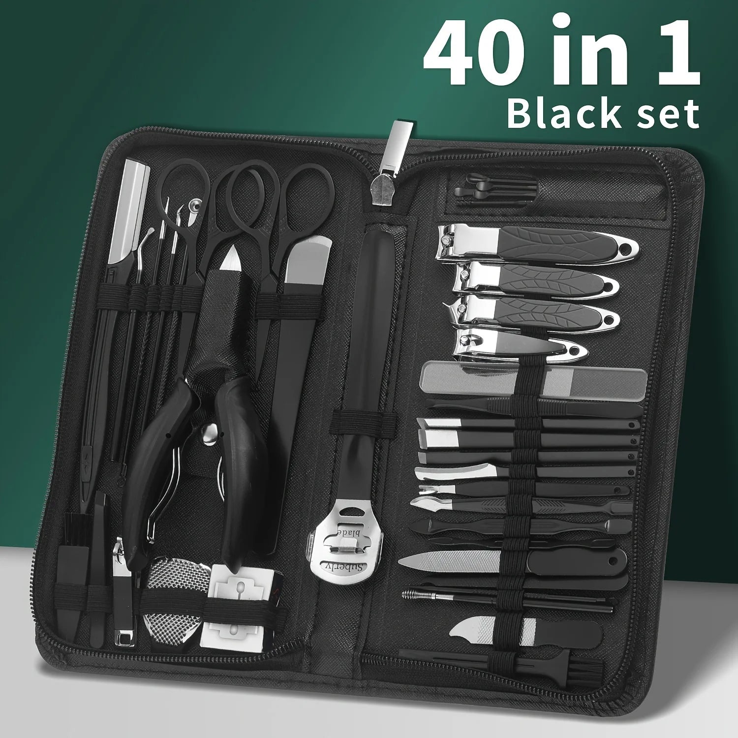 Men's 9-in-1 Grooming Kit - Manicure & Pedicure Set with Case
