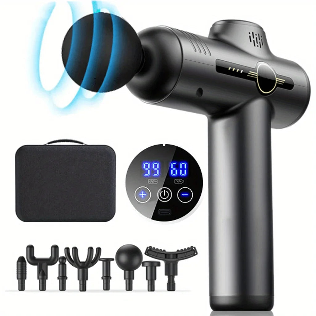 💥Portable Deep Tissue Massage Gun - 6 Speeds, 8 heads| Muscle Recovery for Men