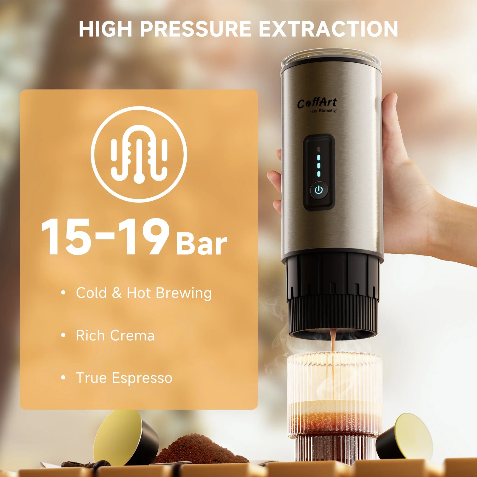 Portable Espresso Coffee Maker - For Car & Home ( 12V Travel  Brewer )