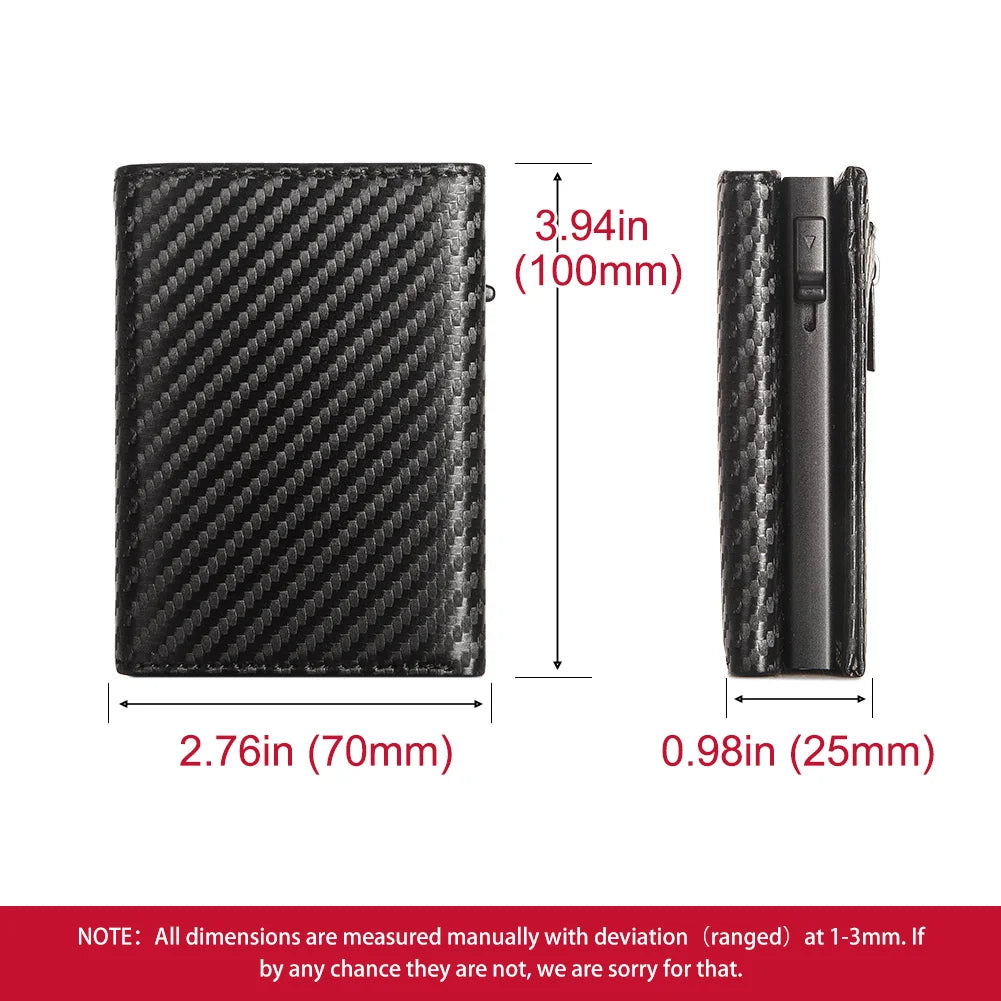 Carbon Fiber RFID Blocking Wallet - Slim Aluminum Card Holder for men