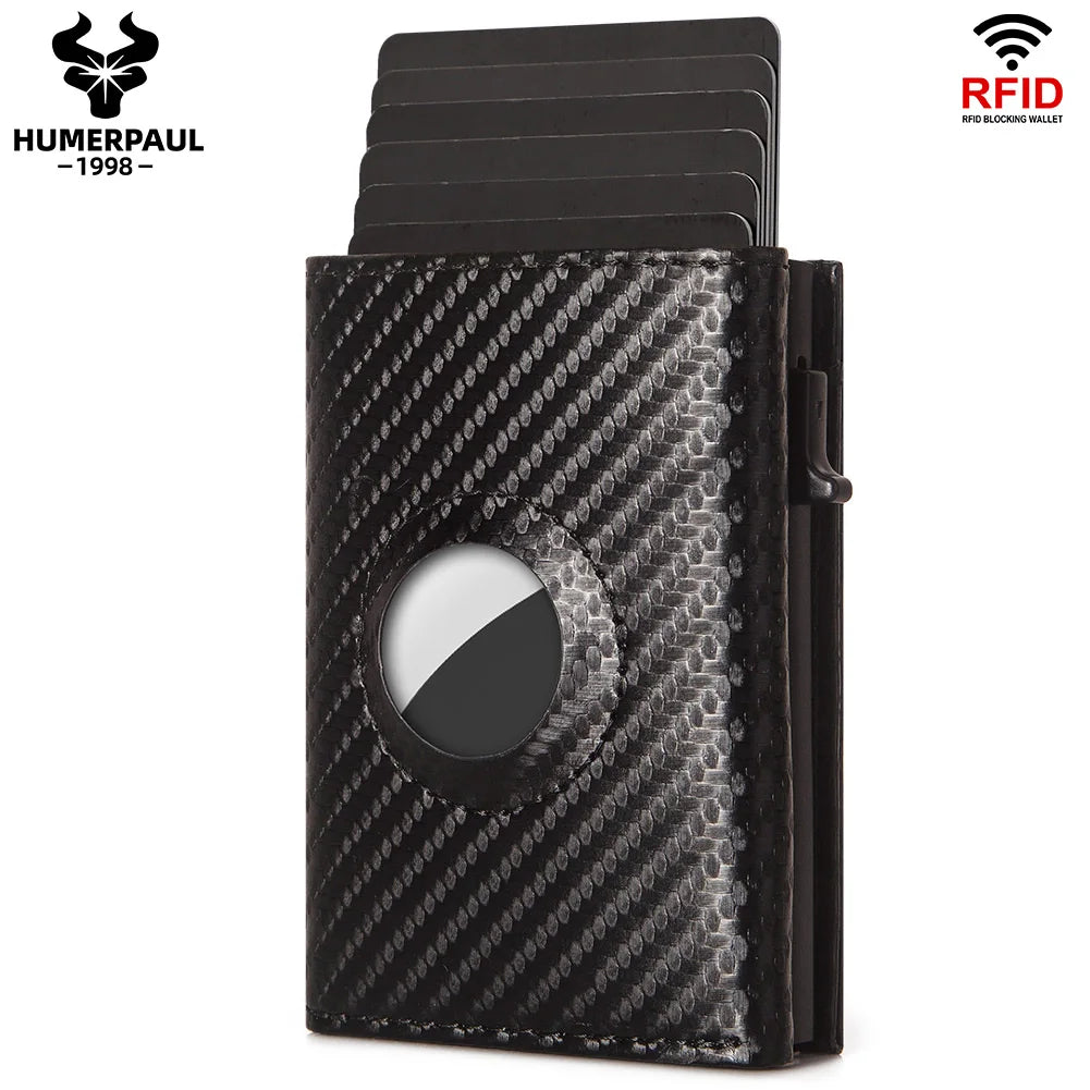 Carbon Fiber RFID Blocking Wallet - Slim Aluminum Card Holder for men