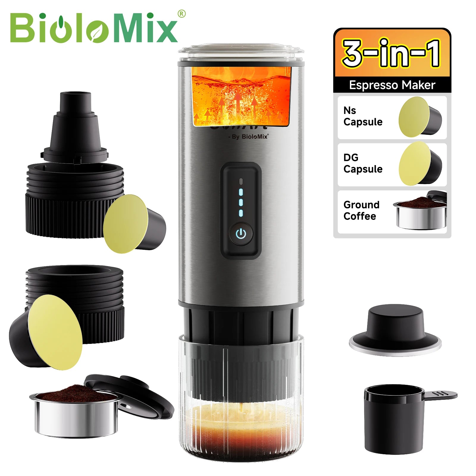 Portable Espresso Coffee Maker - For Car & Home ( 12V Travel  Brewer )