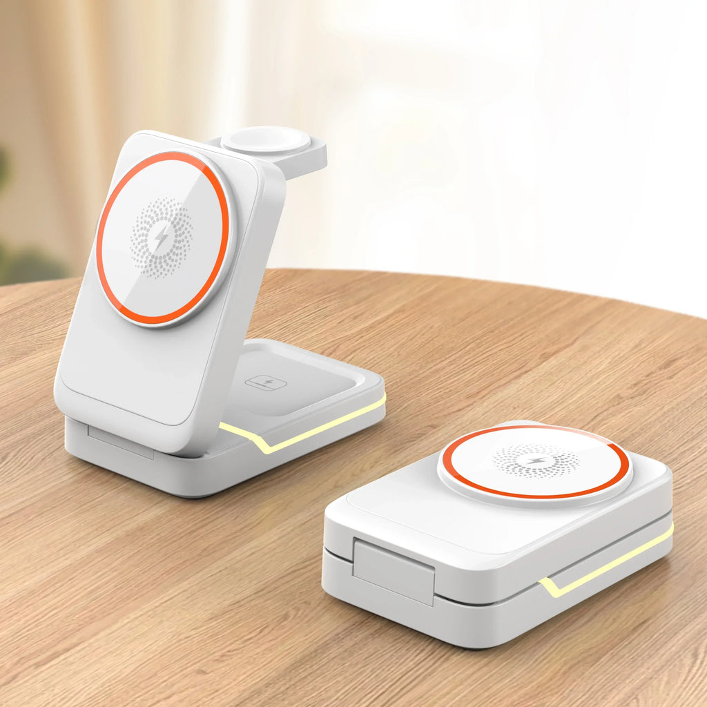 3-in-1 Wireless Travel Charger - Phone, Watch & Earbuds