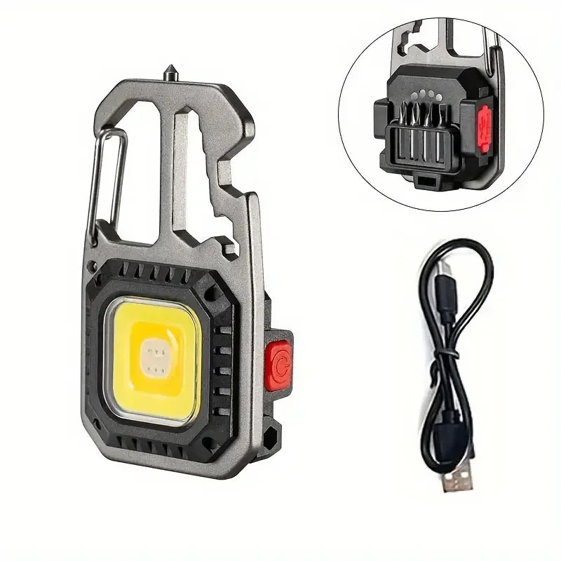 Multifunctional keychain flashlight