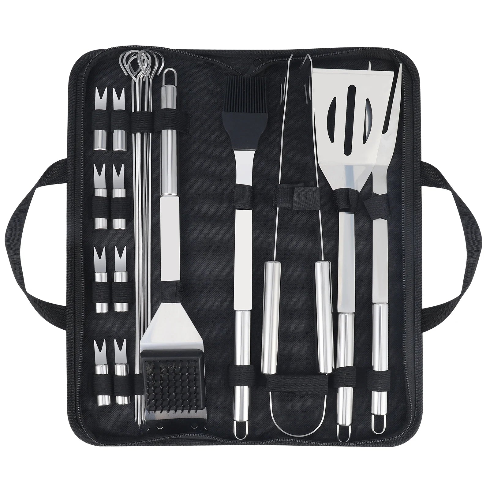 Deluxe BBQ Grill Tool Set - 20 Piece Stainless Steel Accessories with Carrying Case