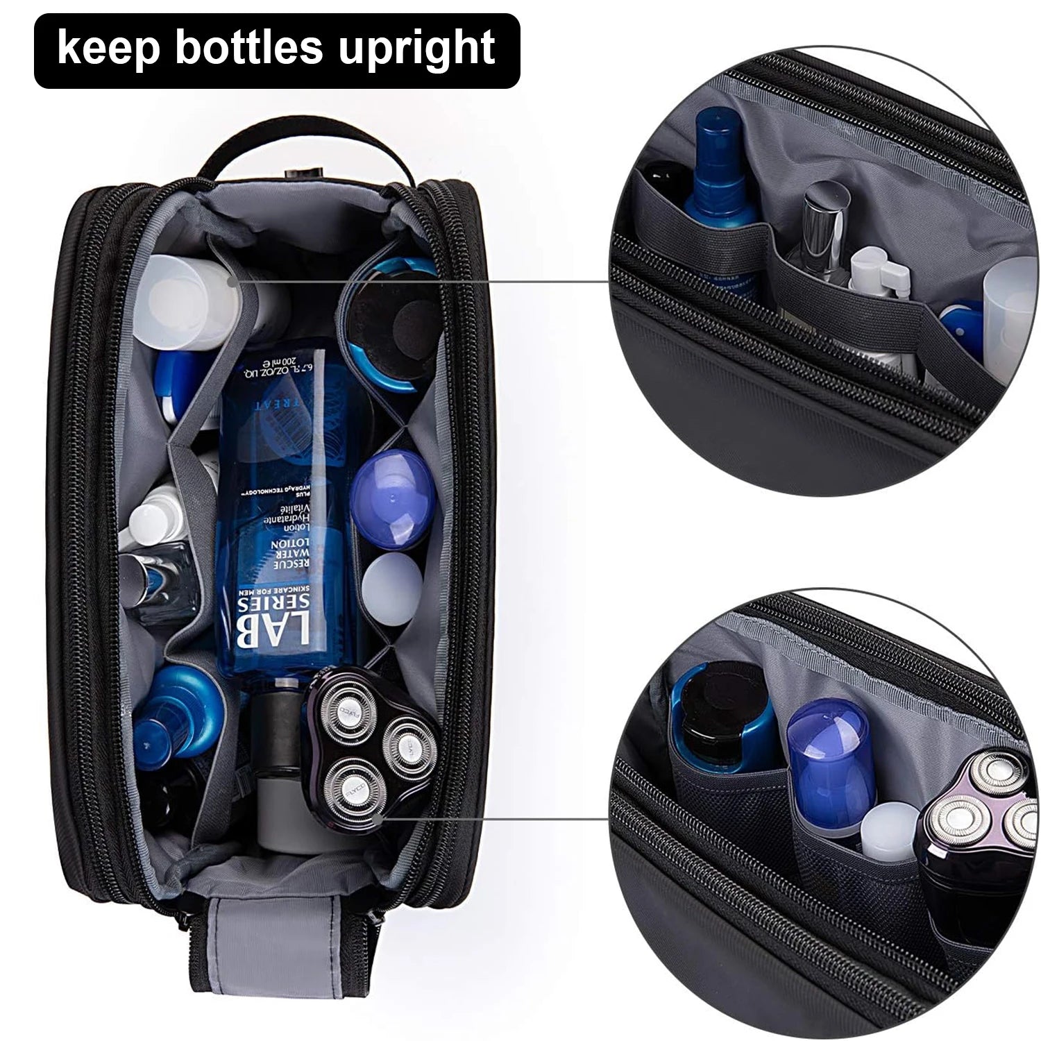 Men's Travel Toiletry Bag - Water Resistant Dopp Kit Organizer