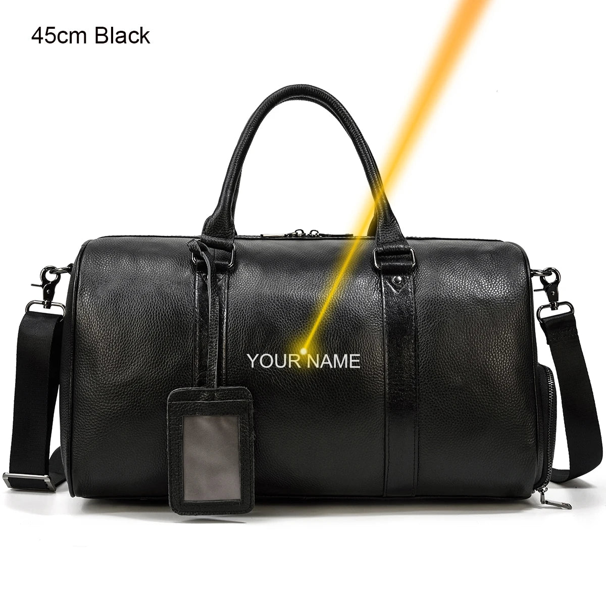 Men's Premium Leather Weekender Travel Bag - Overnight Duffle for Work, Gym & Getaways