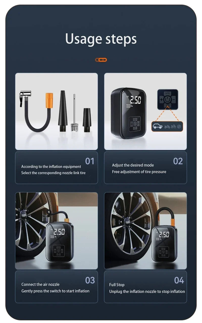 Wireless Car Air Compressor Electric Pump