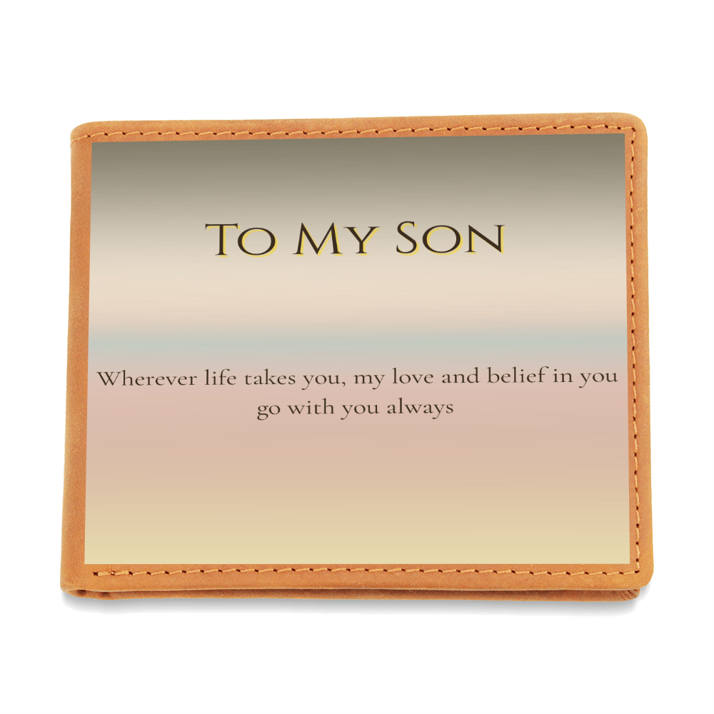 To My Son Wallet - Inspirational Gift with Message Card