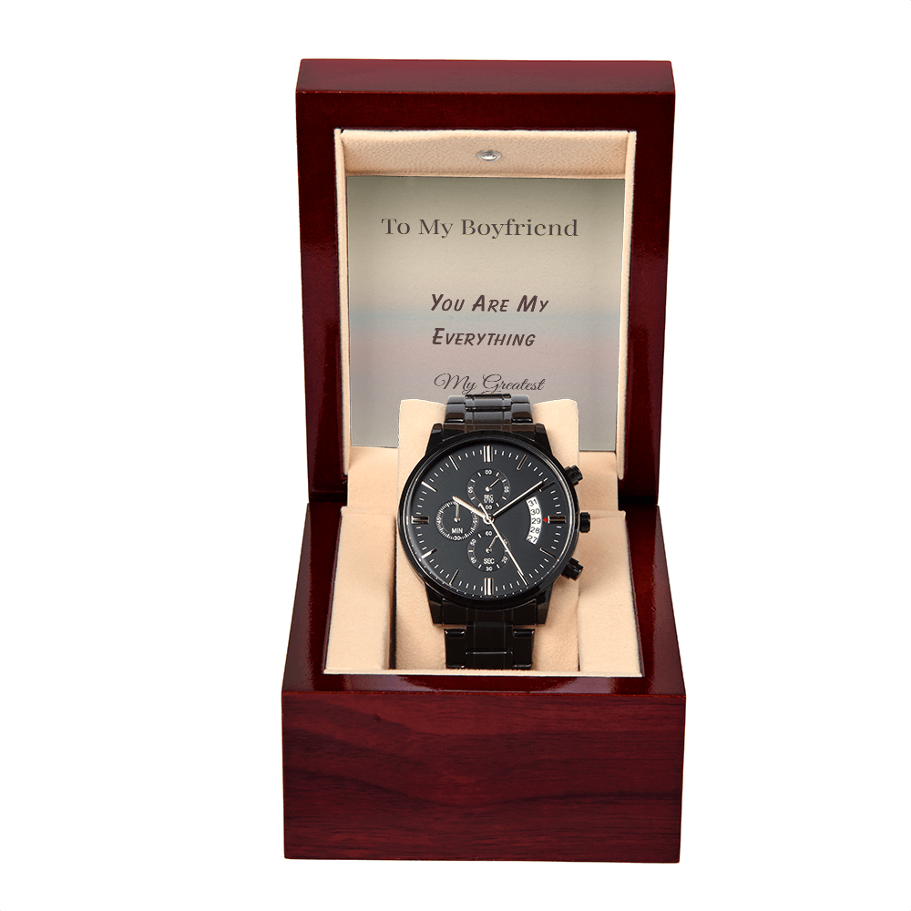 To My Boyfriend - You Are My Everything Chronograph Watch with Message Card | Romantic Gift for Him