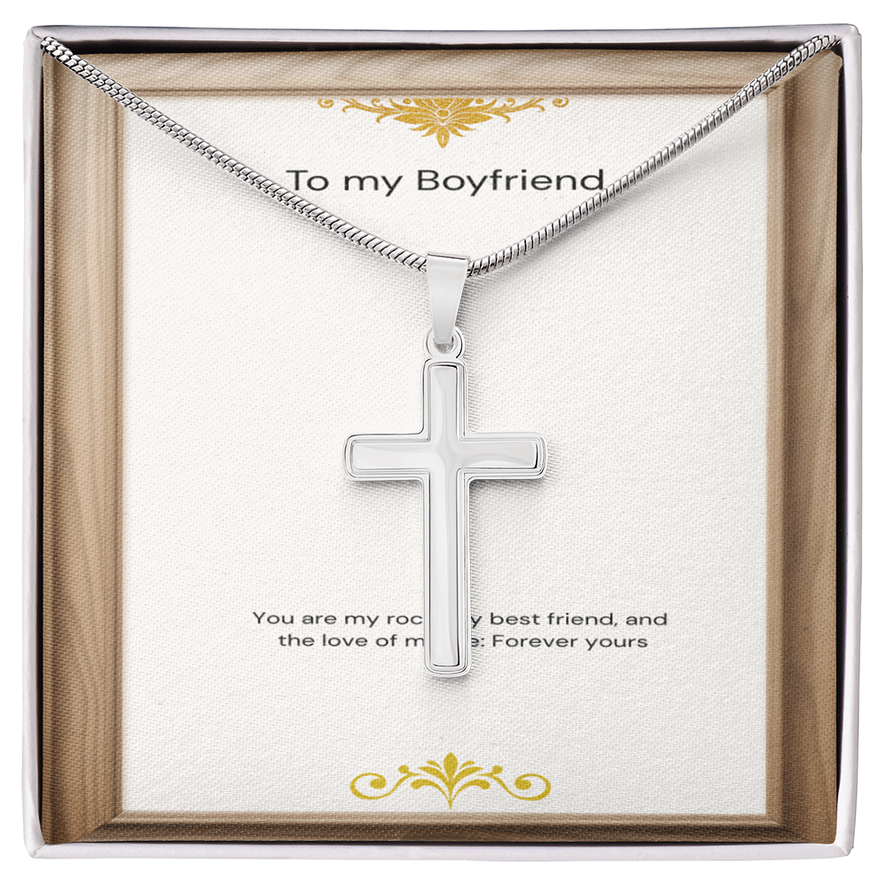 To My Boyfriend - Faithful Love Cross Necklace with message card